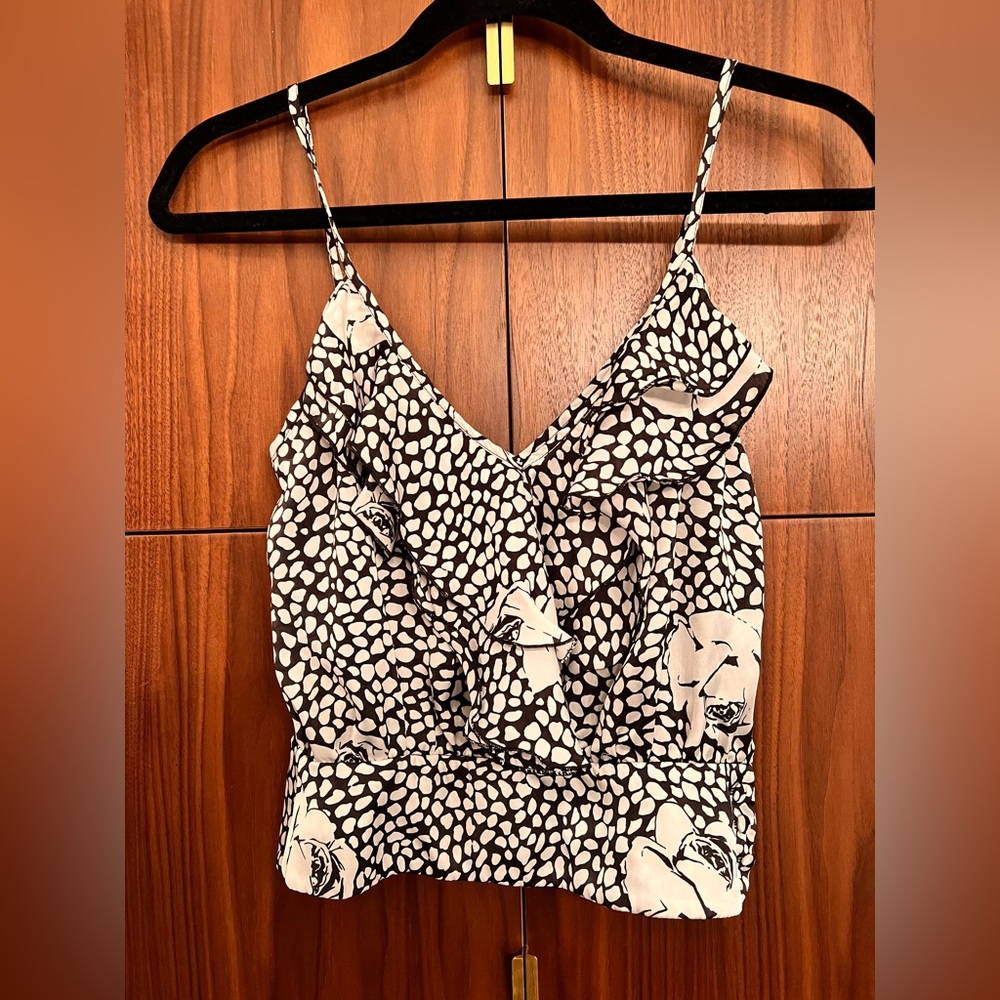 Urban Outfitters Reformed spaghetti strap blouse size xs black and white